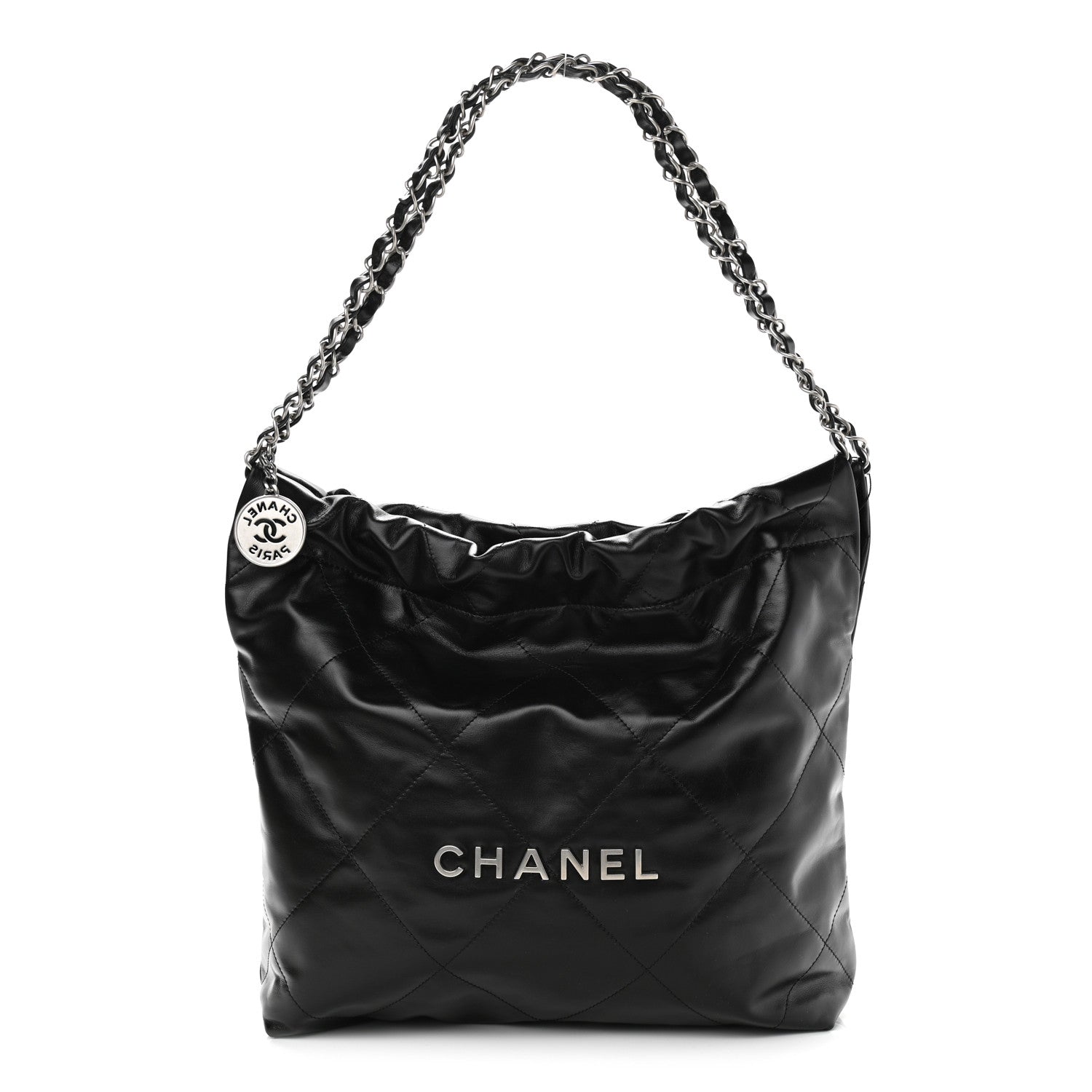 Chanel Shiny Calfskin Quilted Small Chanel 22 Black 3 of 11