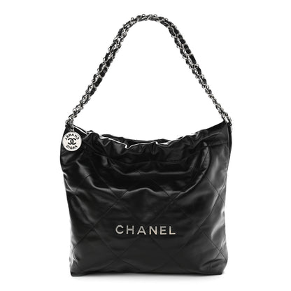 Chanel Shiny Calfskin Quilted Small Chanel 22 Black 3 of 11