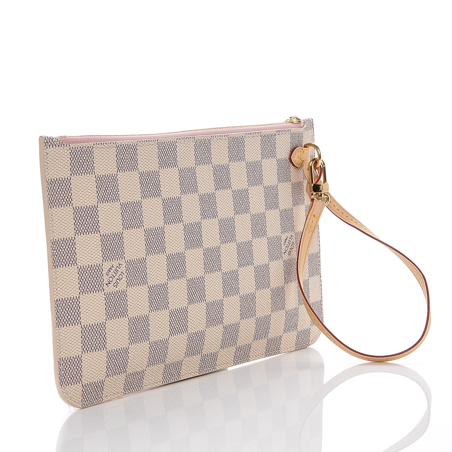 Louis Vuitton Damier Azur Neverfull MM GM Pochette Rose Ballerine 9 of 13