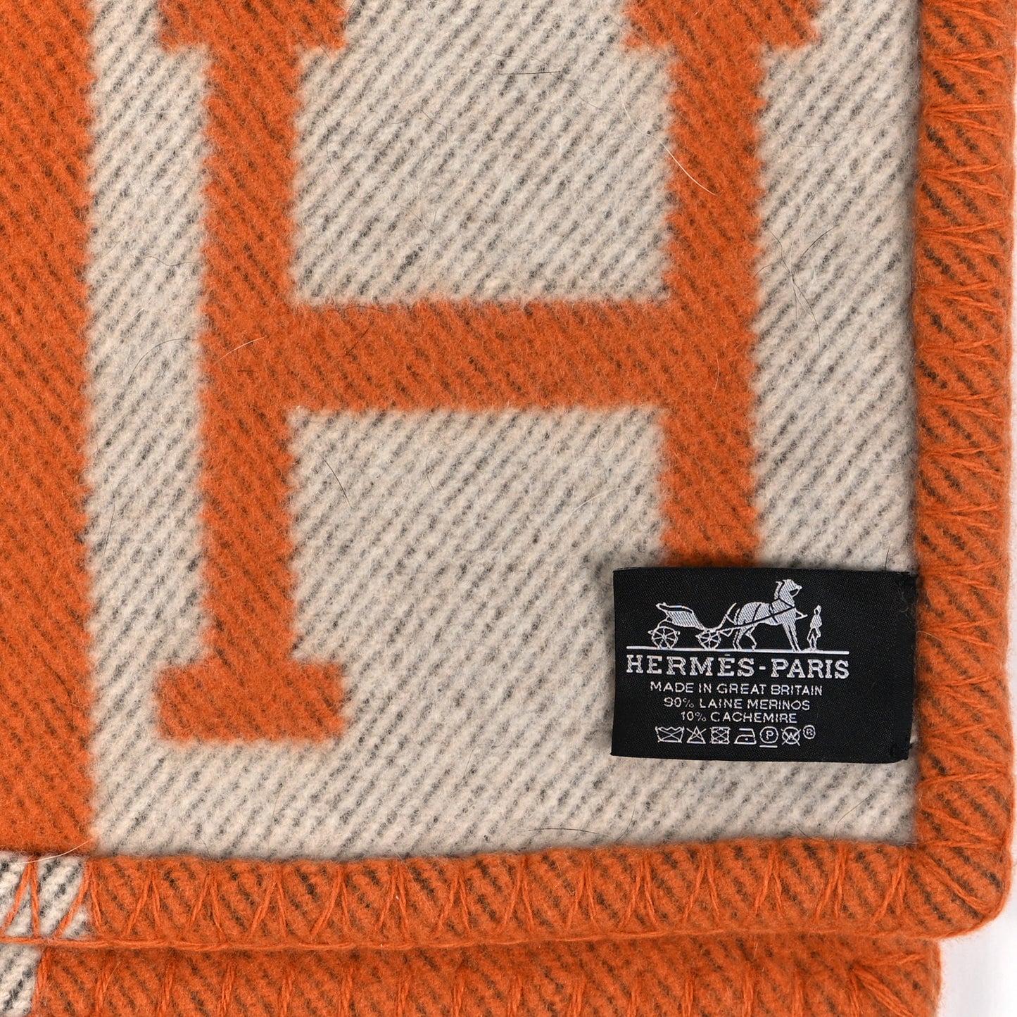 Wool Cashmere Signature Classic Avalon Blanket Ecru Potiron