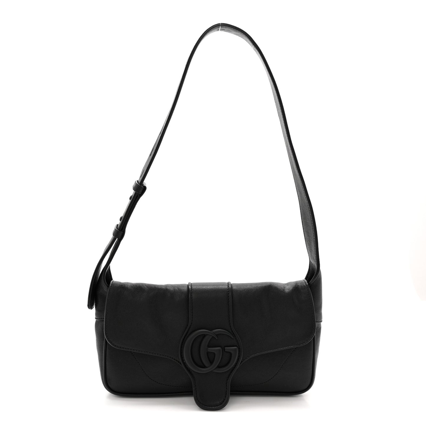 Goatskin Small GG Monochrome Aphrodite Shoulder Bag Black