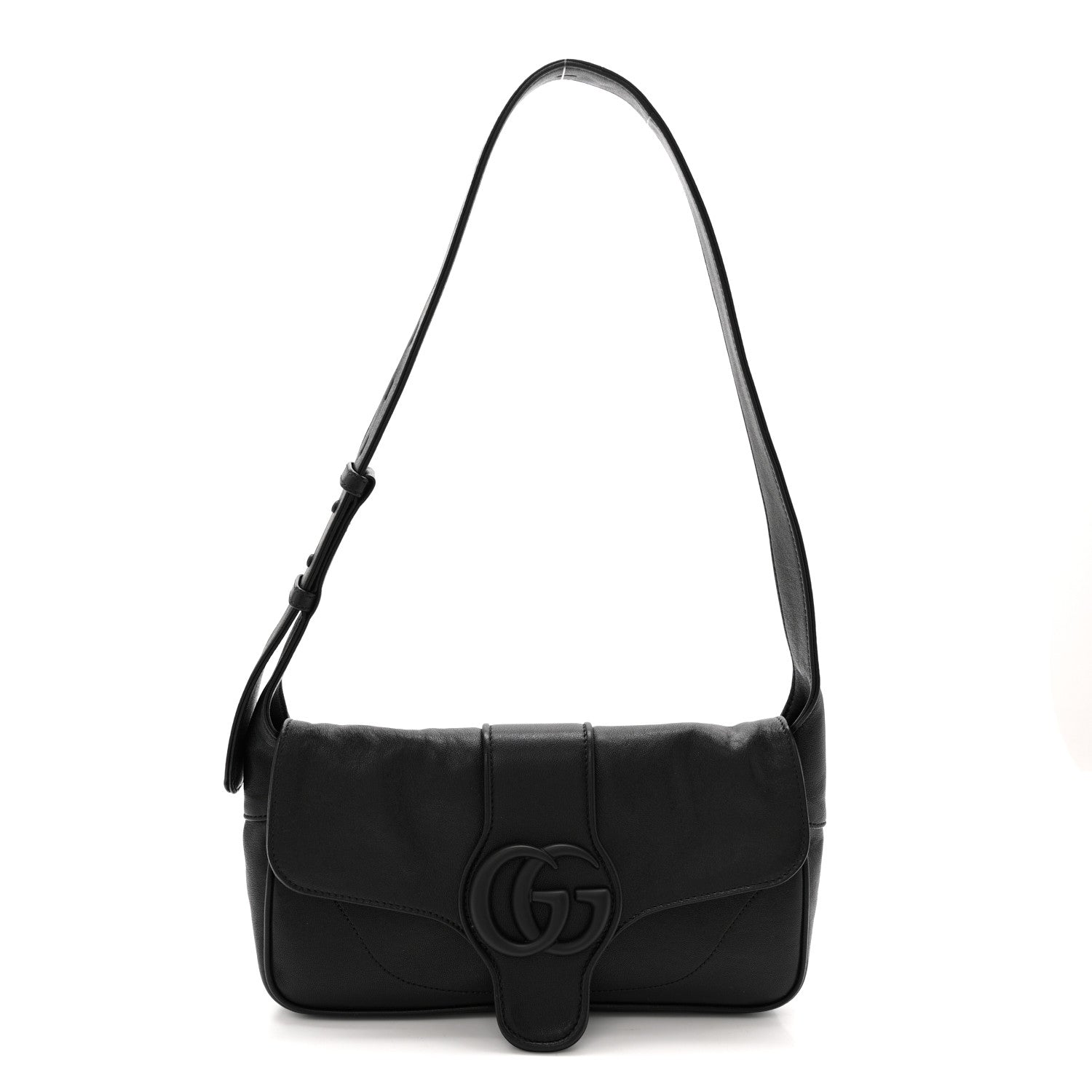 Gucci Goatskin Small GG Monochrome Aphrodite Shoulder Bag Black 1 of 12