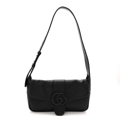 Gucci Goatskin Small GG Monochrome Aphrodite Shoulder Bag Black 1 of 12