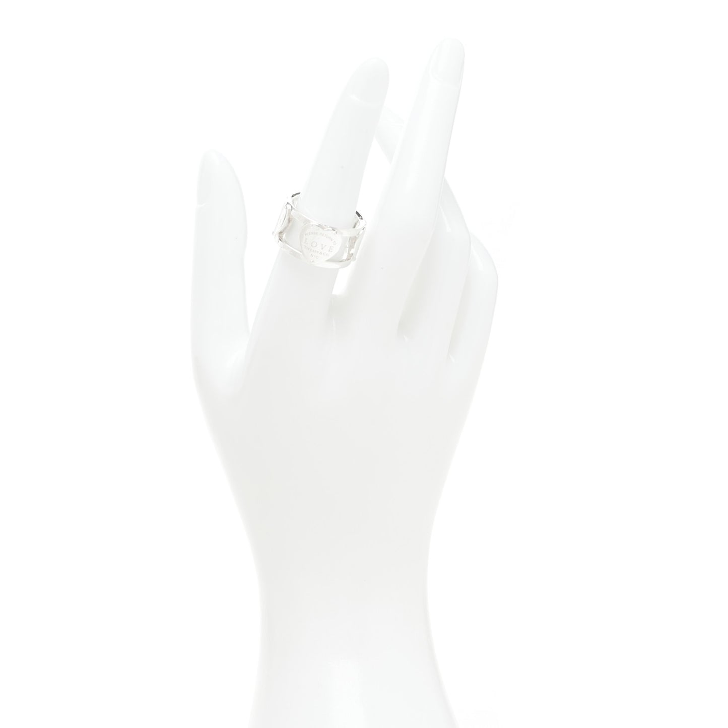 Sterling Silver Return to Tiffany Heart Wide Band Ring 54 7