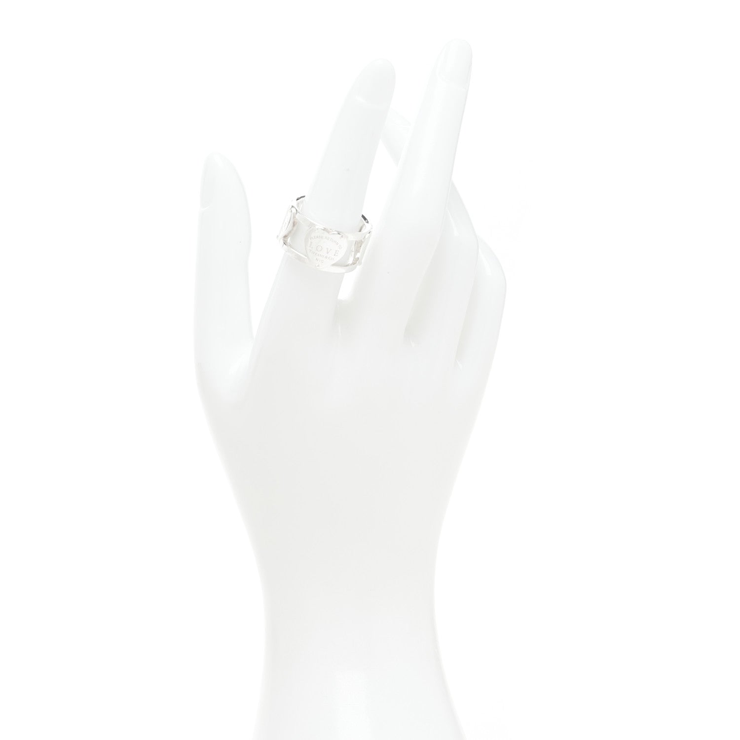 Tiffany Sterling Silver Return to Tiffany Heart Wide Band Ring 54 7 2 of 4