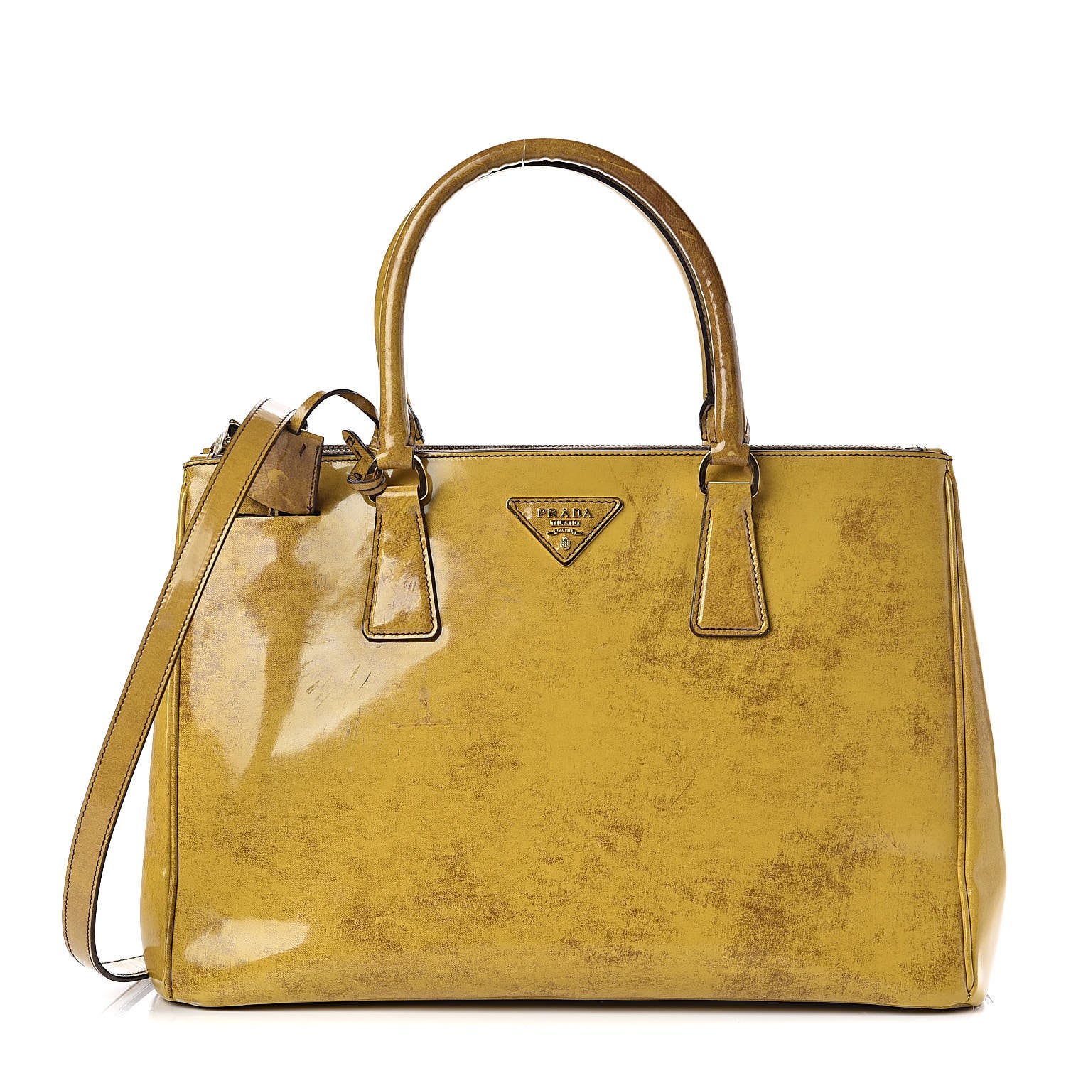 Prada Spazzolato Medium Double Zip Tote Sole Fume 1 of 18