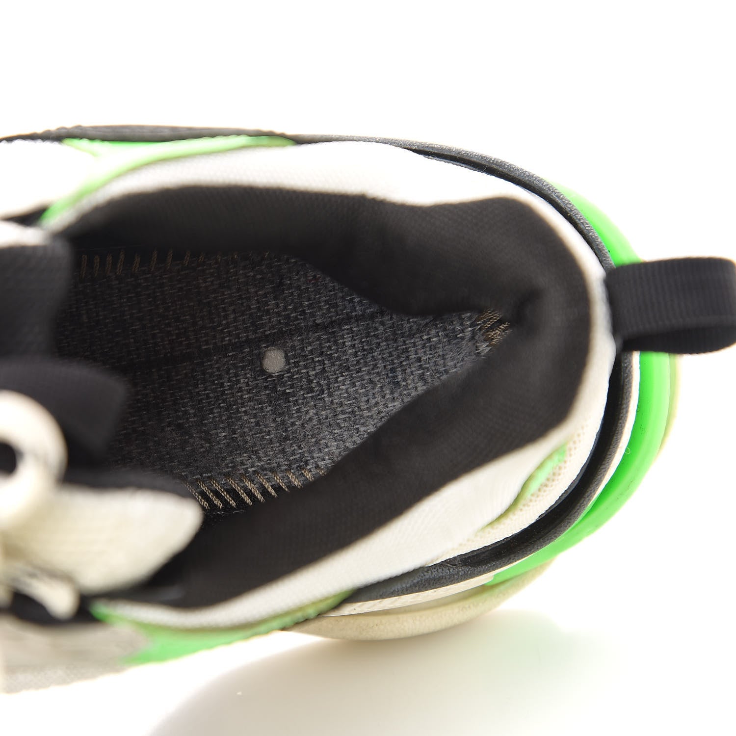 Balenciaga Fabric Mesh Womens Triple S Sneakers 35 White Green Fluo Black 9 of 10