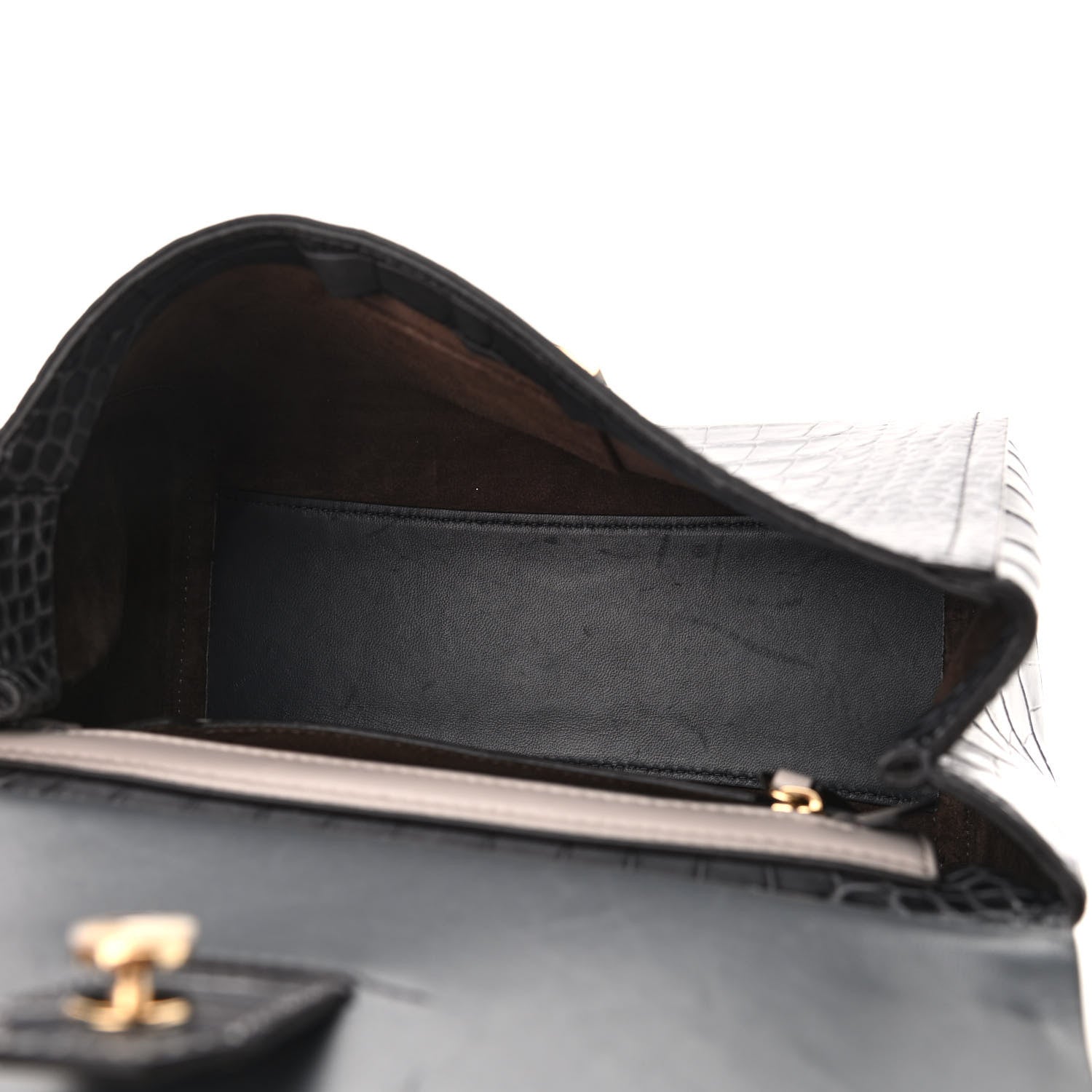Givenchy Calfskin Crocodile Embossed Small Mystic Shoulder Bag Storm Grey 5 of 13