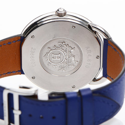 Hermes Stainless Steel Swift 41mm Arceau Automatic Watch Bleu Electrique 5 of 8