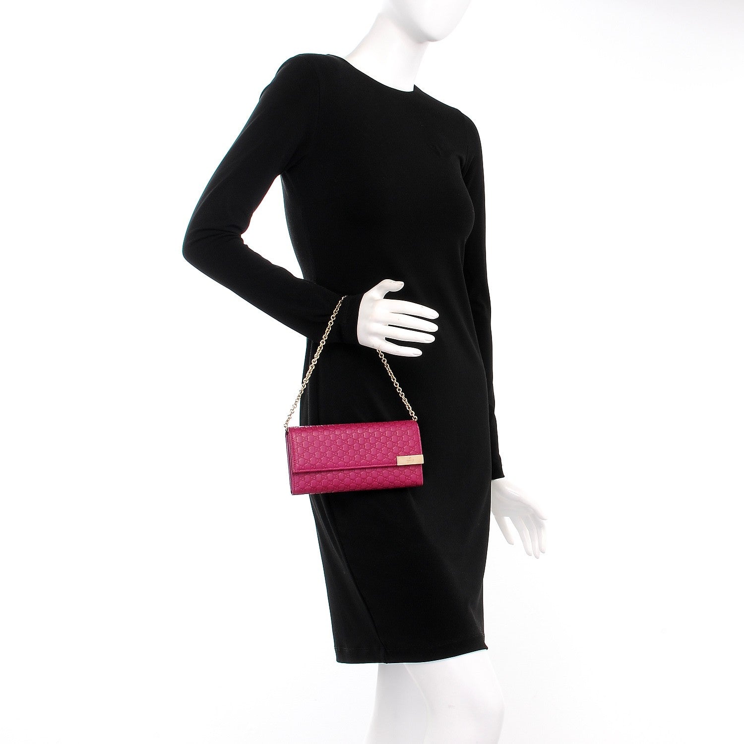 Gucci Soft Microguccissima Dice Chain Wallet Bright Bouganville 2 of 7