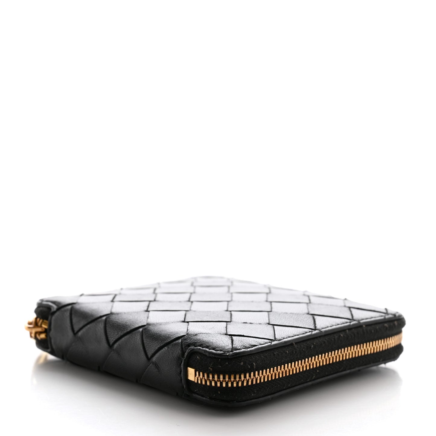 Nappa Intrecciato Zip Around Wallet Black