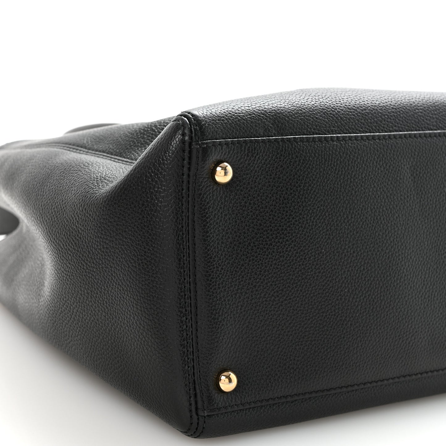 Calfskin Cerf Executive Shopper Tote Black