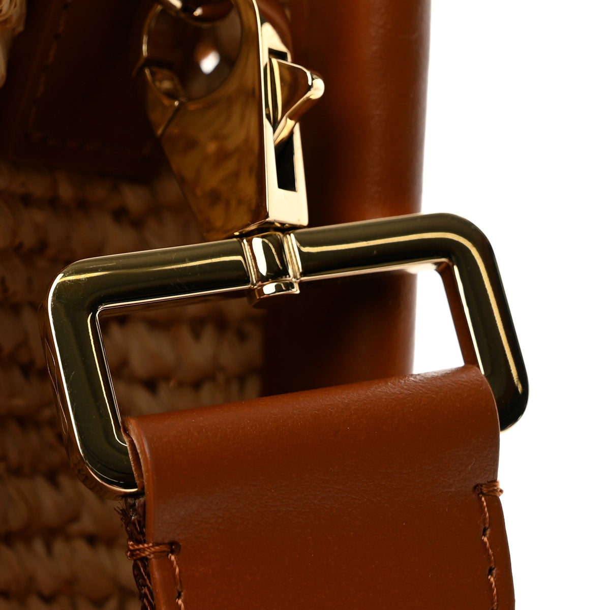 Christian Louboutin Raffia Calfskin Mini By My Side Tote Natural Cuoio 11 of 12