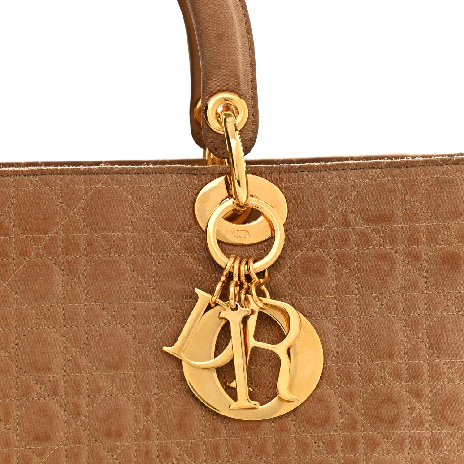 Christian Dior Nylon Cannage Large Lady Dior Tan 8 of 18