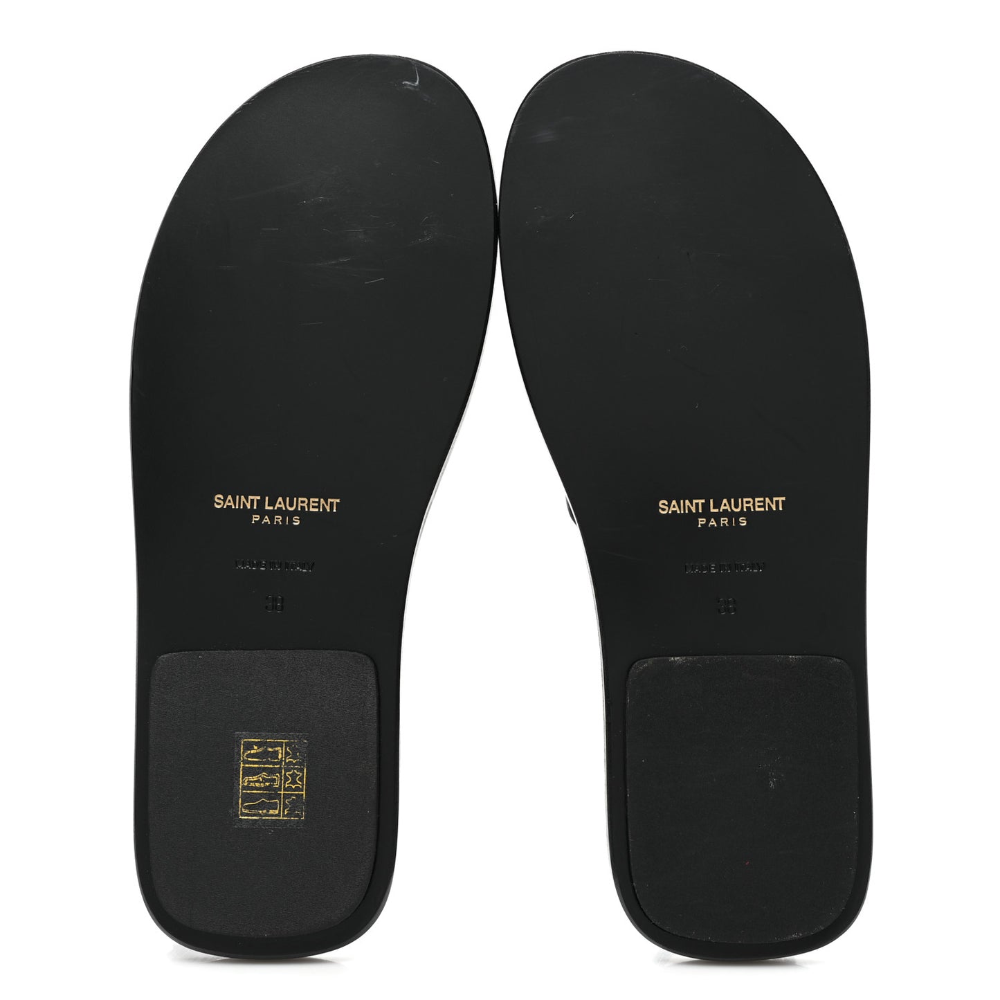 Calfskin Nu Pieds Sandals 38 Black