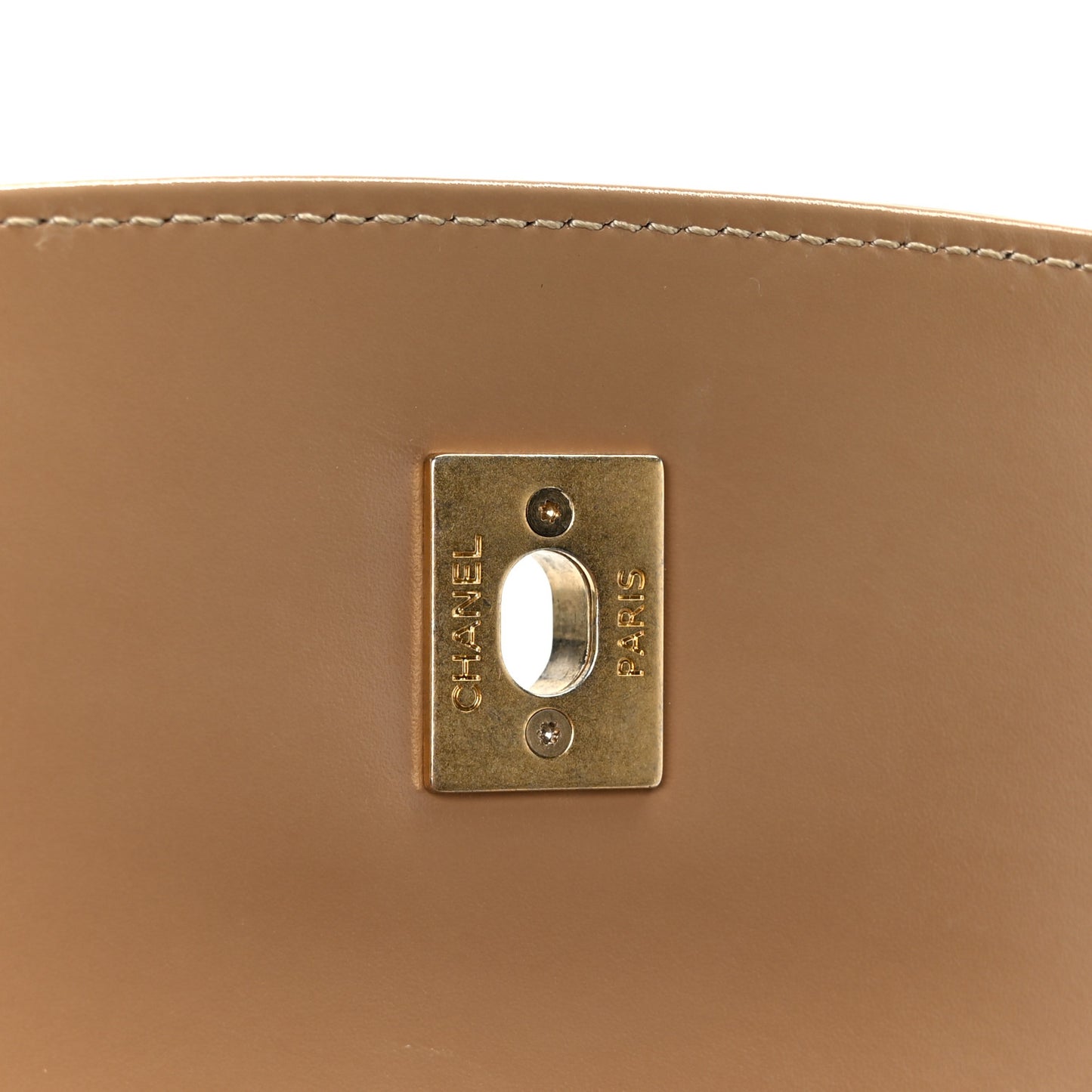 Shiny Calfskin Quilted Suede Goatskin Mini Messenger Beige