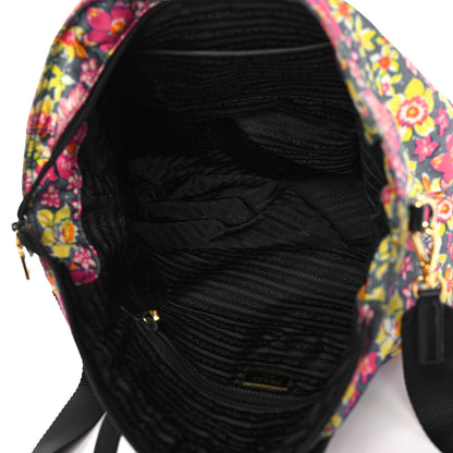 Prada Tessuto Nylon Saffiano Floral Print Tote Multicolor 5 of 12