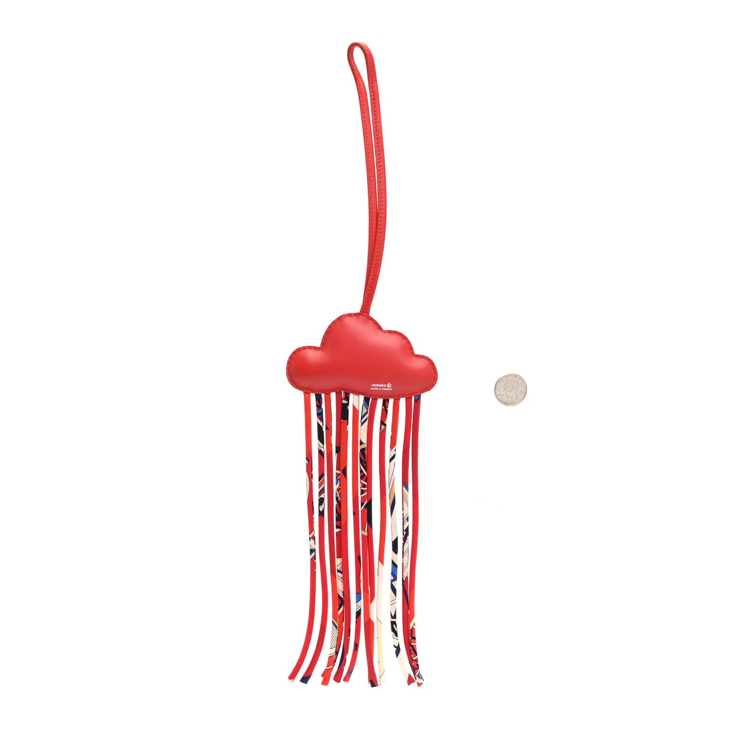 Swift Silk Twill Cord Cloud Bag Charm Rouge Tomate