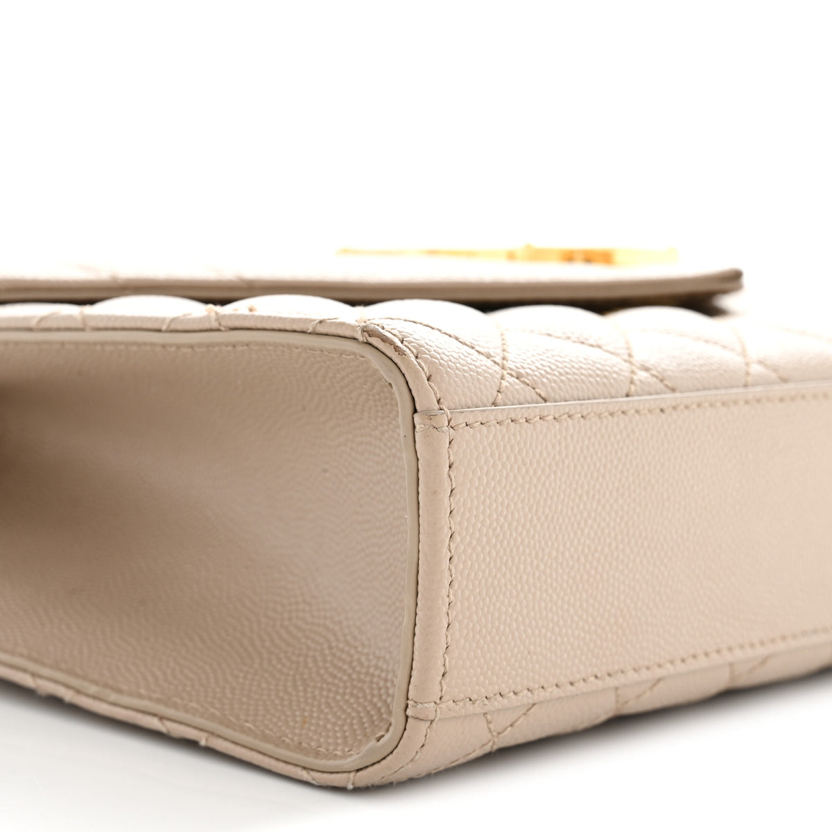 Saint Laurent Grain De Poudre Textured Mixed Matelasse Medium Triquilt Monogram Satchel Dark Latte 9 of 15