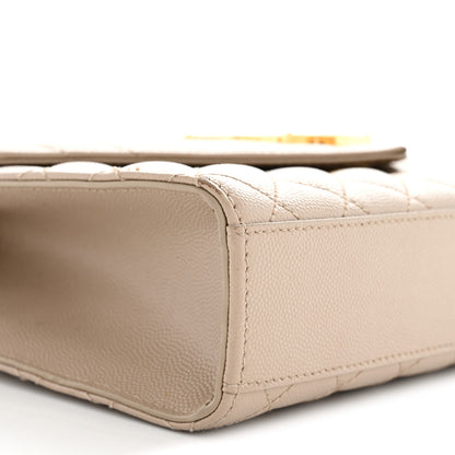 Saint Laurent Grain De Poudre Textured Mixed Matelasse Medium Triquilt Monogram Satchel Dark Latte 9 of 15