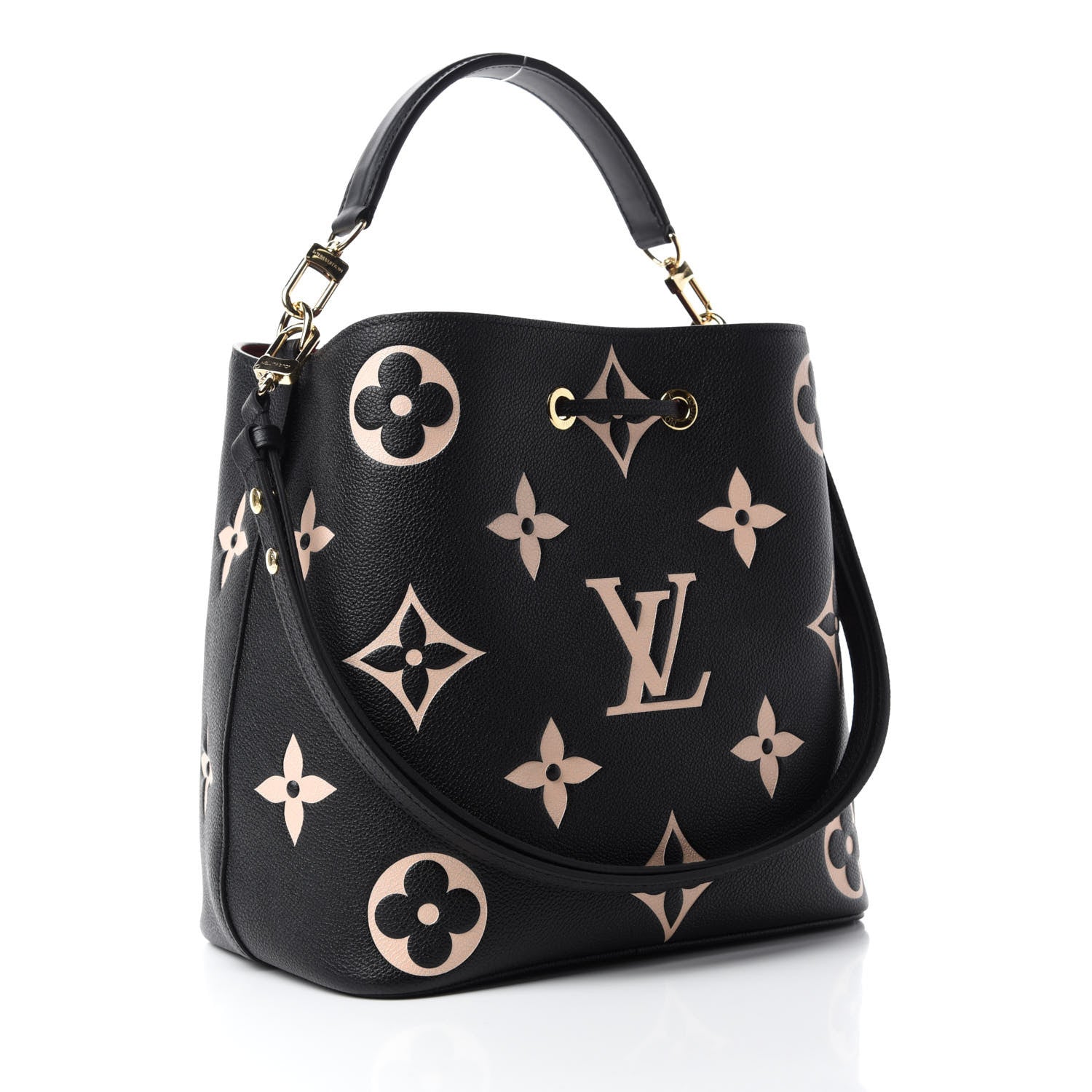 Louis Vuitton Empreinte Monogram Giant Neonoe MM Black Beige 3 of 9