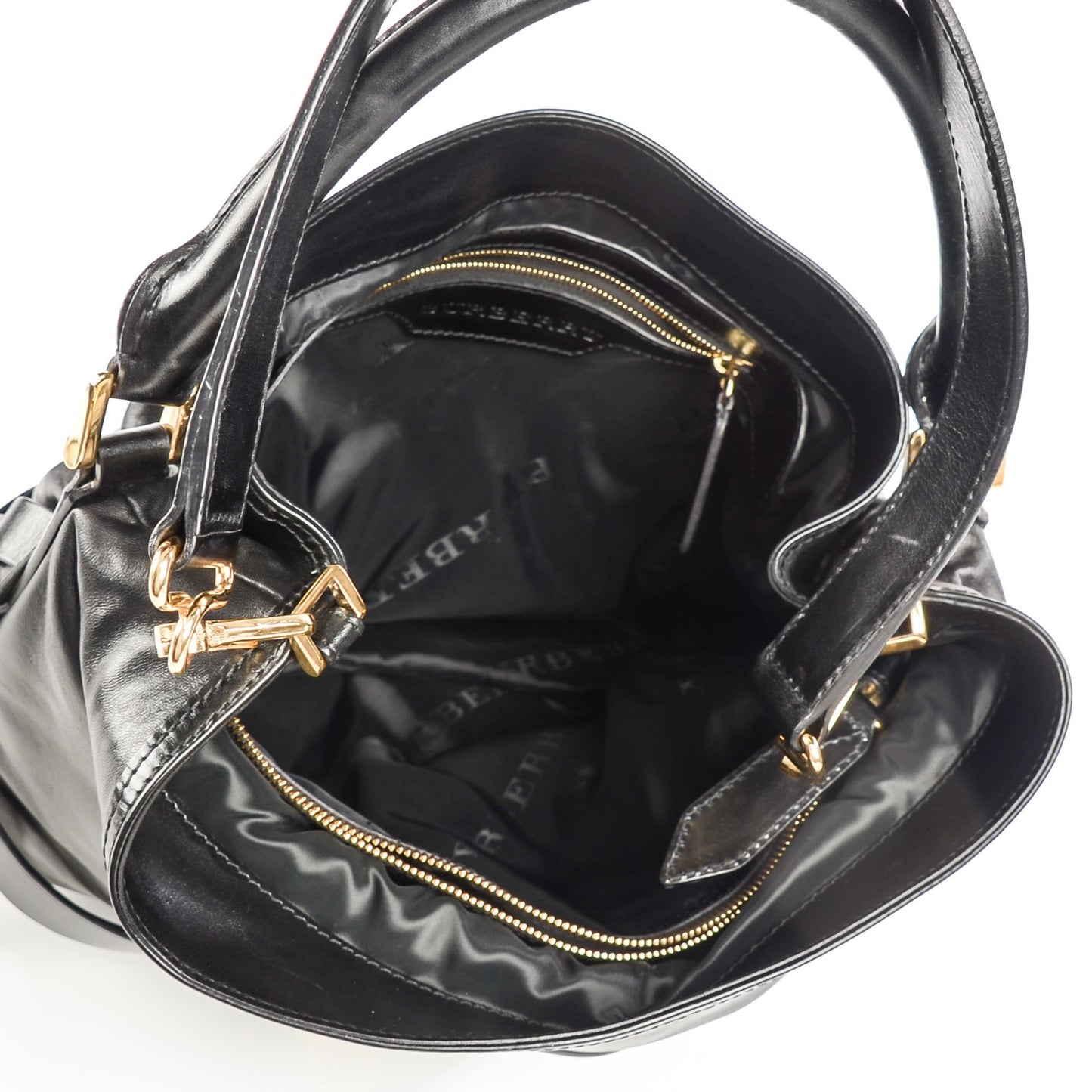 Soft Lambskin Bridle Calfskin Medium Gosford Hobo Black