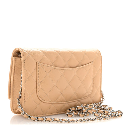 Chanel Caviar Quilted Wallet On Chain WOC Beige 3 of 13