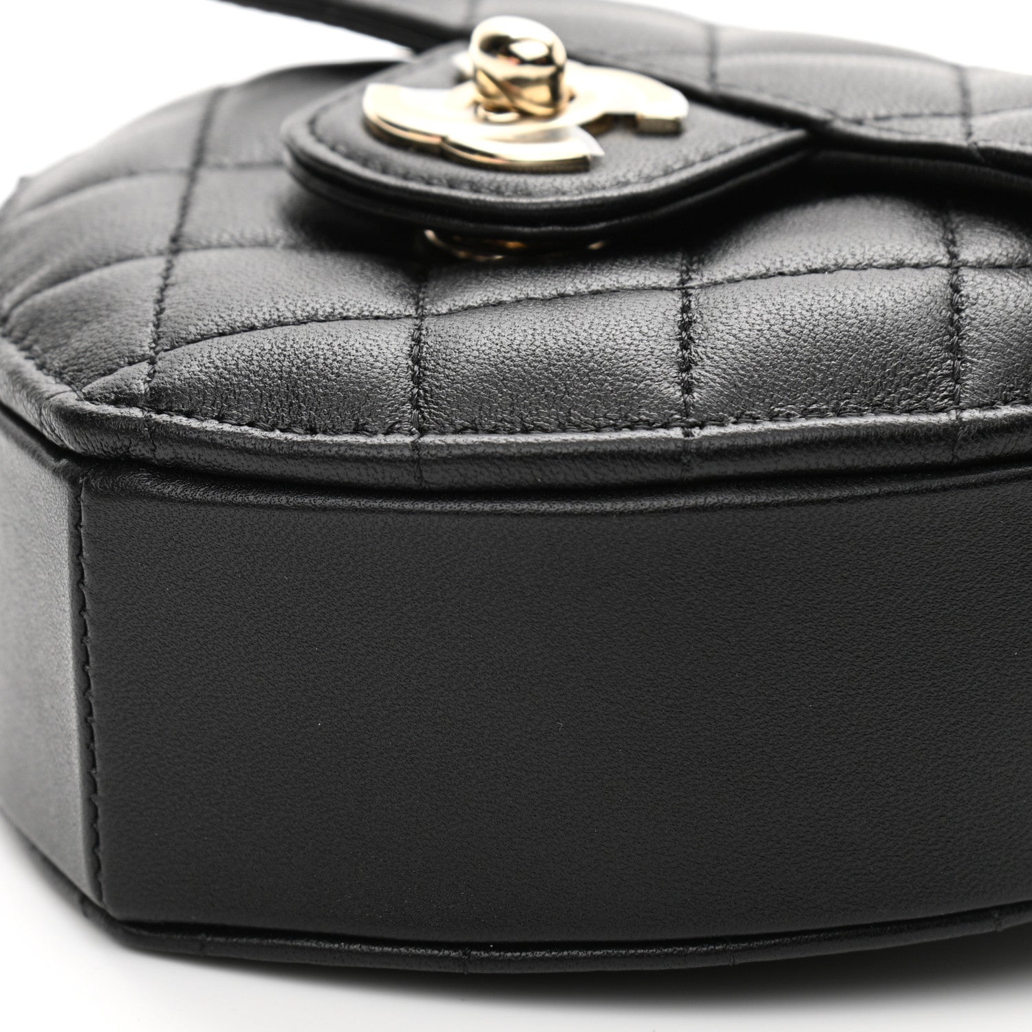 Chanel Lambskin Quilted CC In Love Heart Clutch With Chain Black 10 of 11