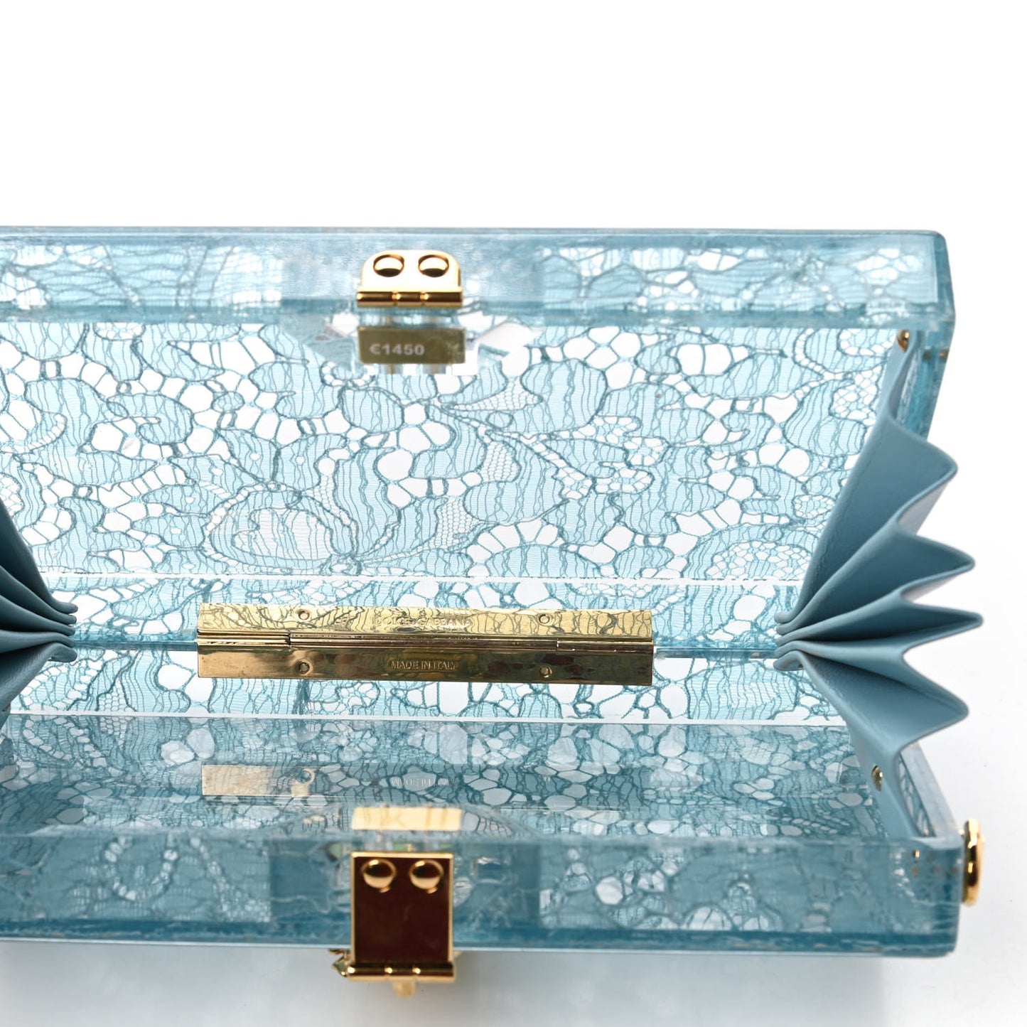 Plexiglass Dolce Box Clutch Blue