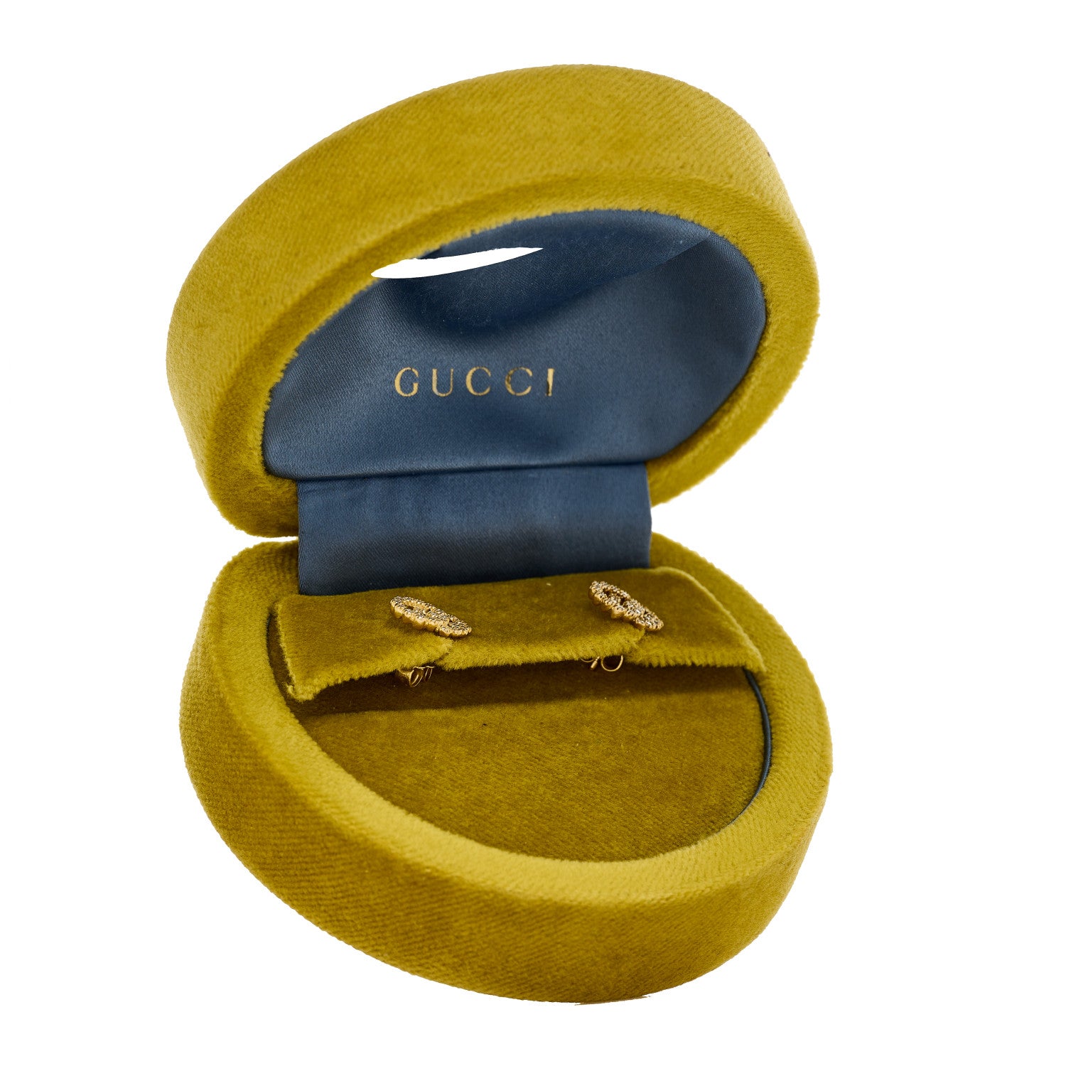 Gucci 18K Yellow Gold Diamond Running G Earrings 5 of 5