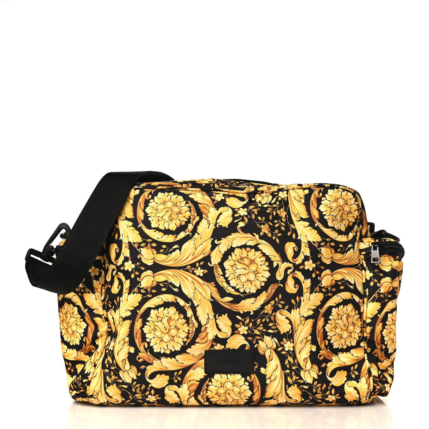 Nylon Baroque Diaper Bag Black