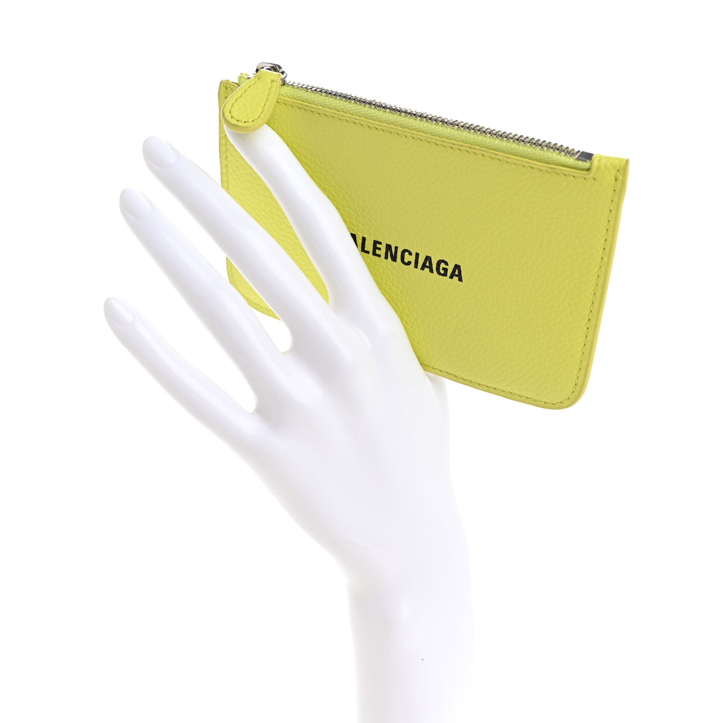 Grained Calfskin Logo Large Cash Long Coin Card Holder Yellow