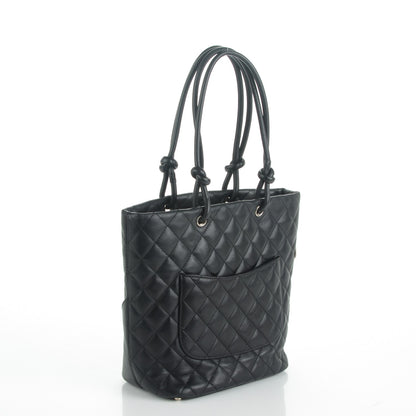 Chanel Calfskin Quilted Medium Cambon Tote Black White 3 of 8