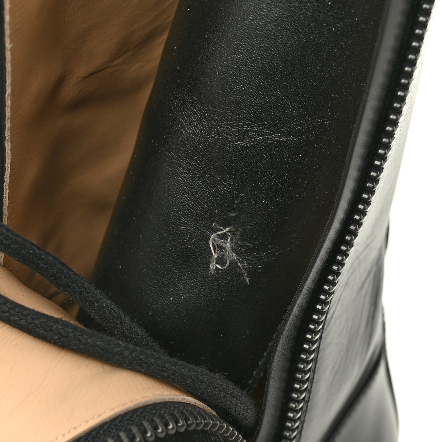 Chanel Calfskin Lace Up Combat Boots 37.5 Black 12 of 13