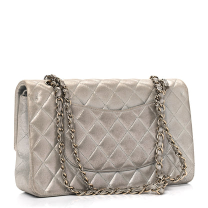 Chanel Iridescent Calfskin Quilted Medium Double Flap Silver 2 of 11