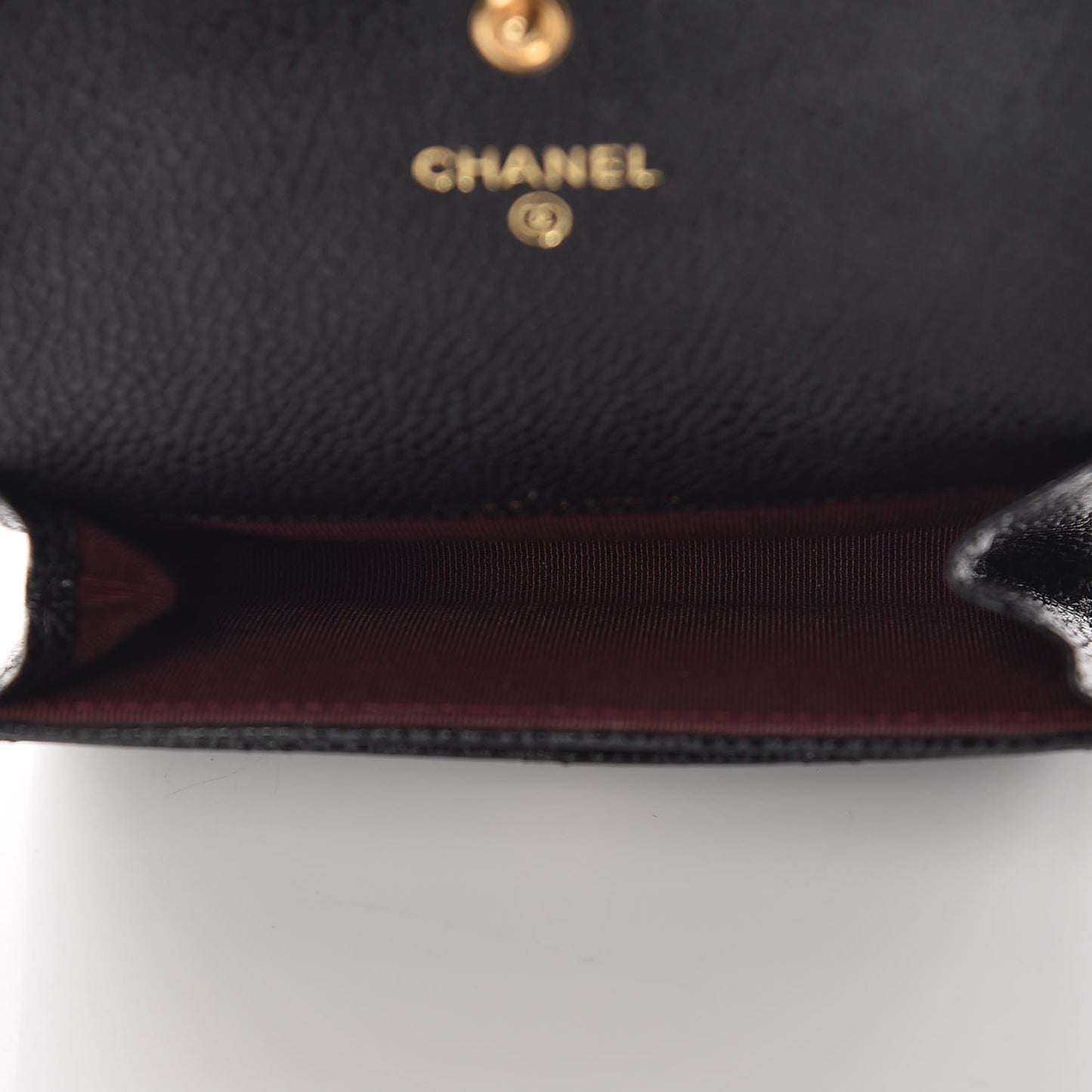 Caviar Quilted Flap Card Holder Black
