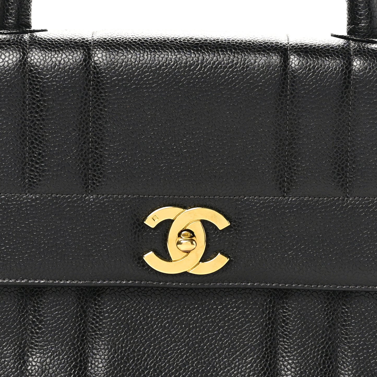 Caviar Vertical Quilted Kelly Flap Bag Black