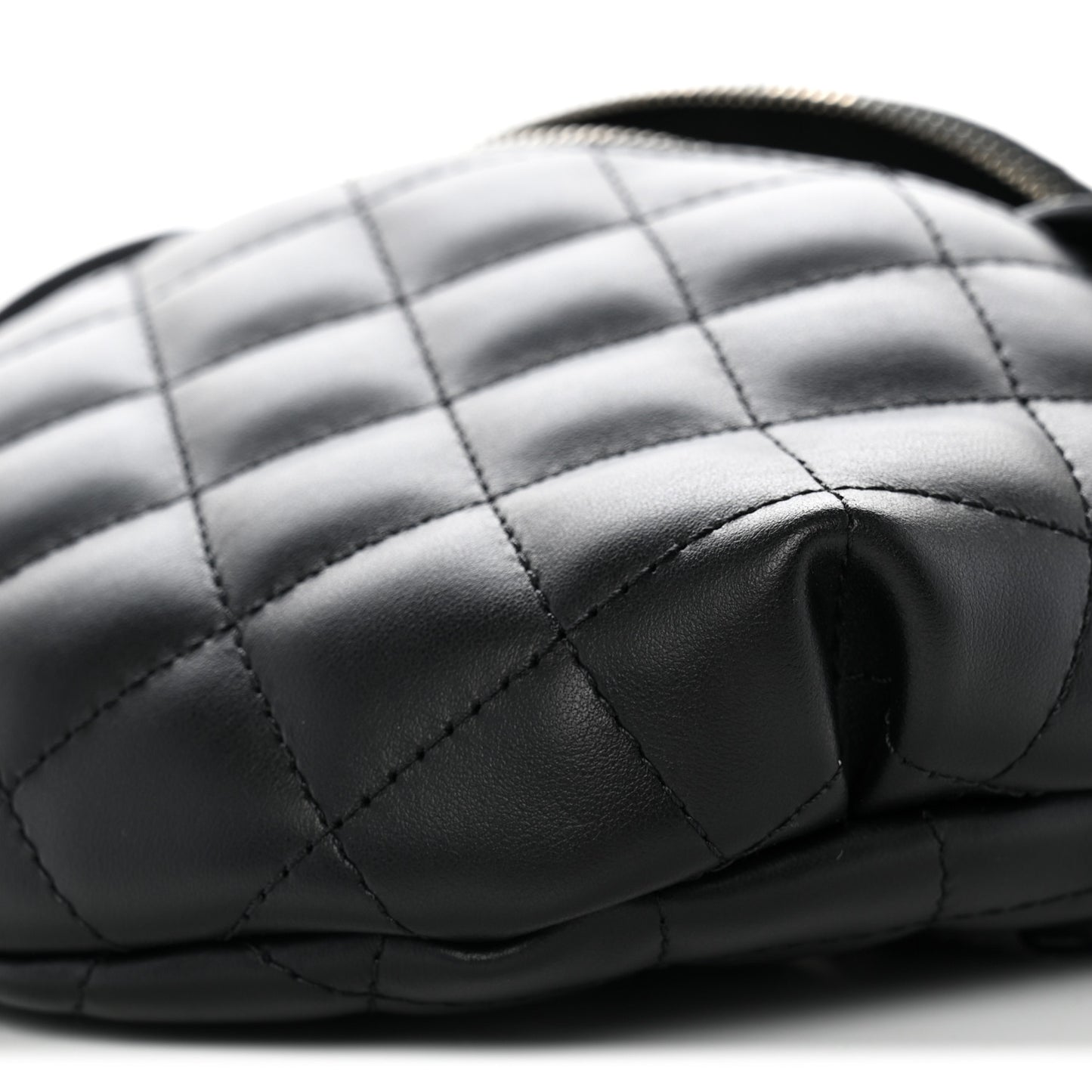 Calfskin Quilted Uniform Waist Belt Bag Black