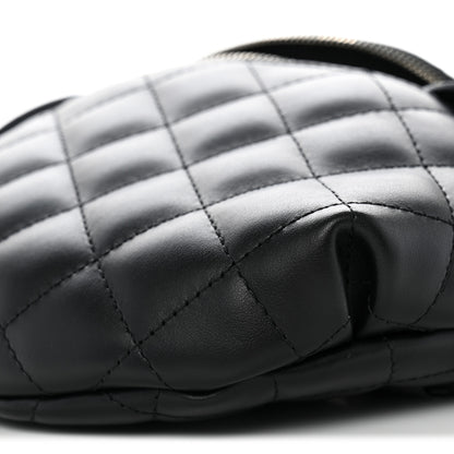 Chanel Calfskin Quilted Uniform Waist Belt Bag Black 10 of 10