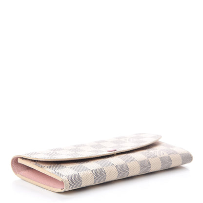 Louis Vuitton Damier Azur Emilie Wallet Rose Ballerine 4 of 9