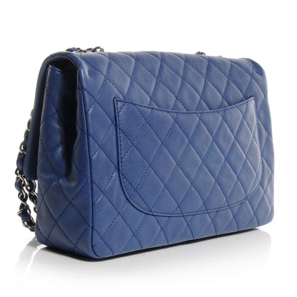 Chanel Washed Caviar Jumbo Single Flap Royal Blue 3 of 8