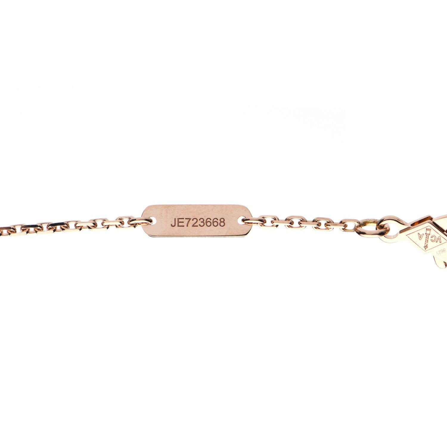 Van Cleef & Arpels 18K Rose Gold Diamond Black Onyx Vintage Alhambra Pendant Necklace 6 of 7