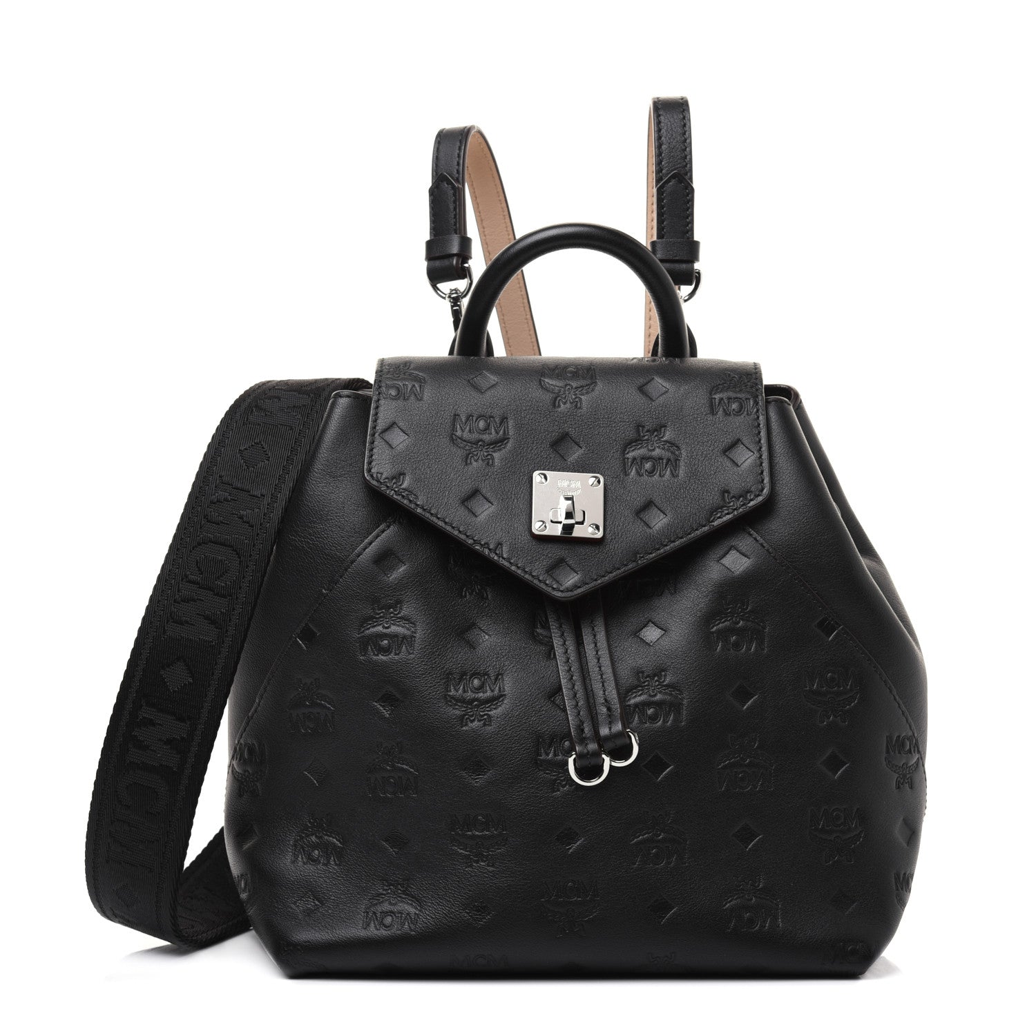 MCM Calfskin Ottomar Monogram Essential Backpack Black 1 of 21
