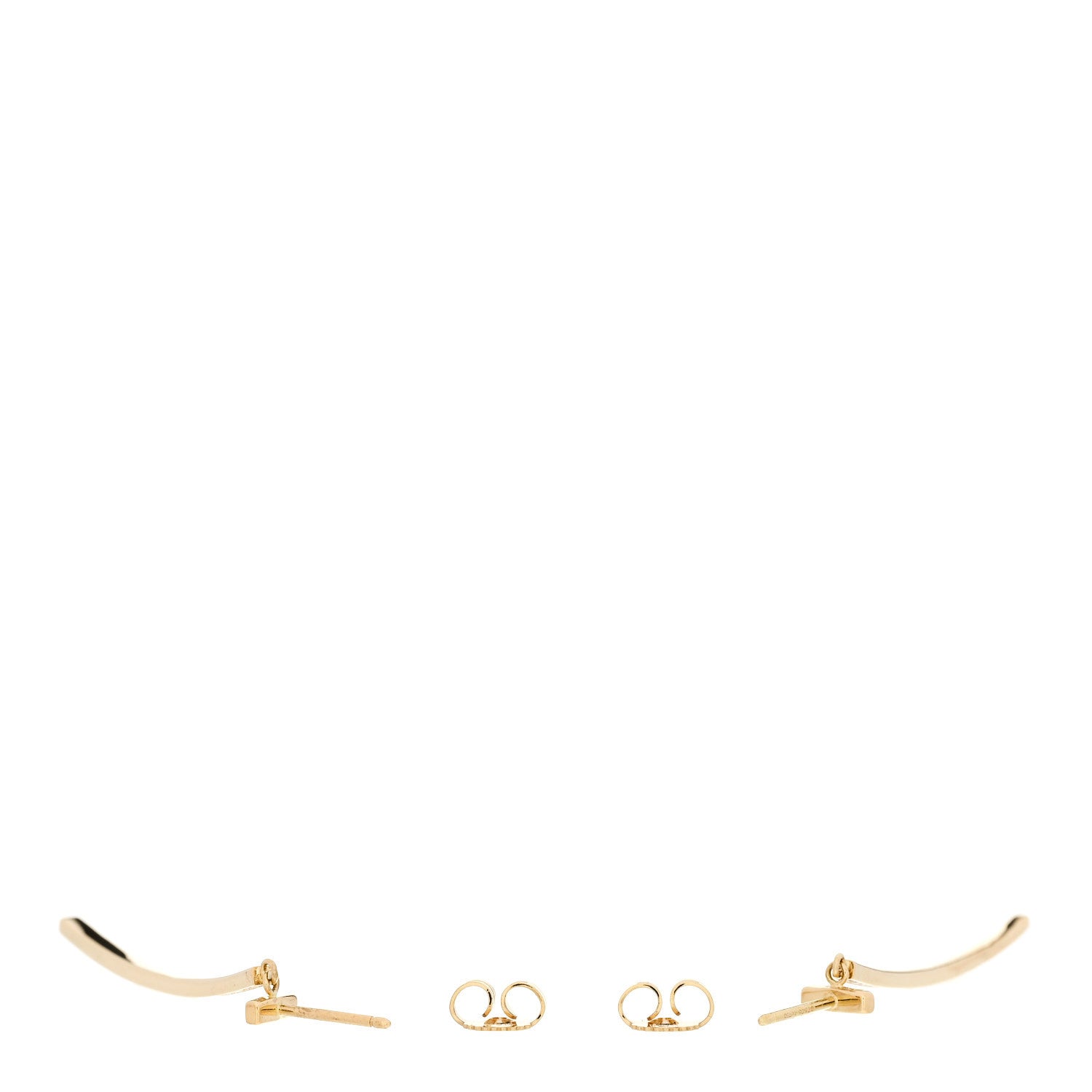 Tiffany 18K Yellow Gold Diamond T Bar Earrings 3 of 5