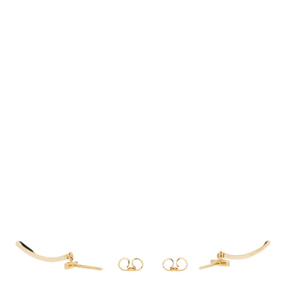 Tiffany 18K Yellow Gold Diamond T Bar Earrings 3 of 5