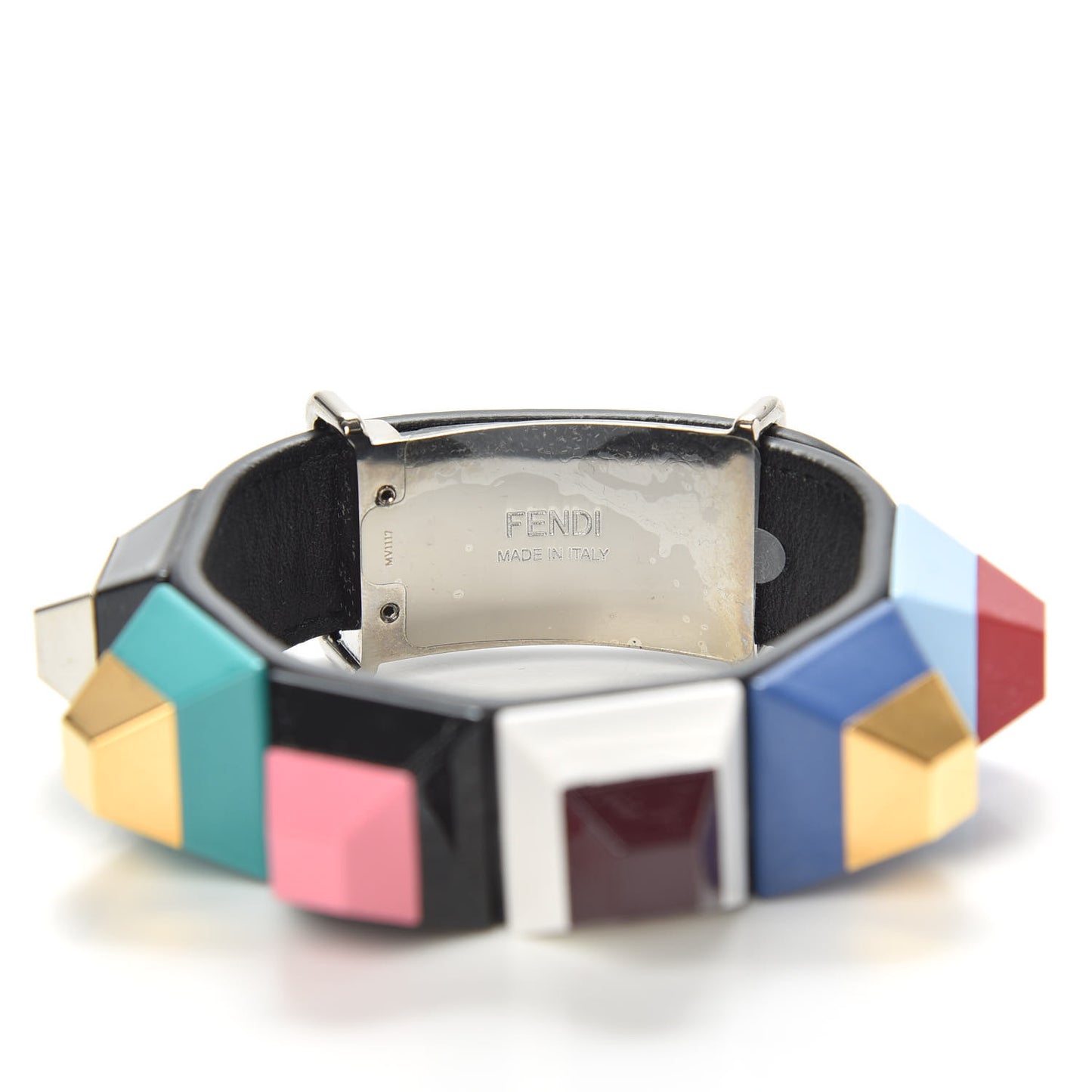 Calfskin Rainbow Studded Bracelet Multicolor