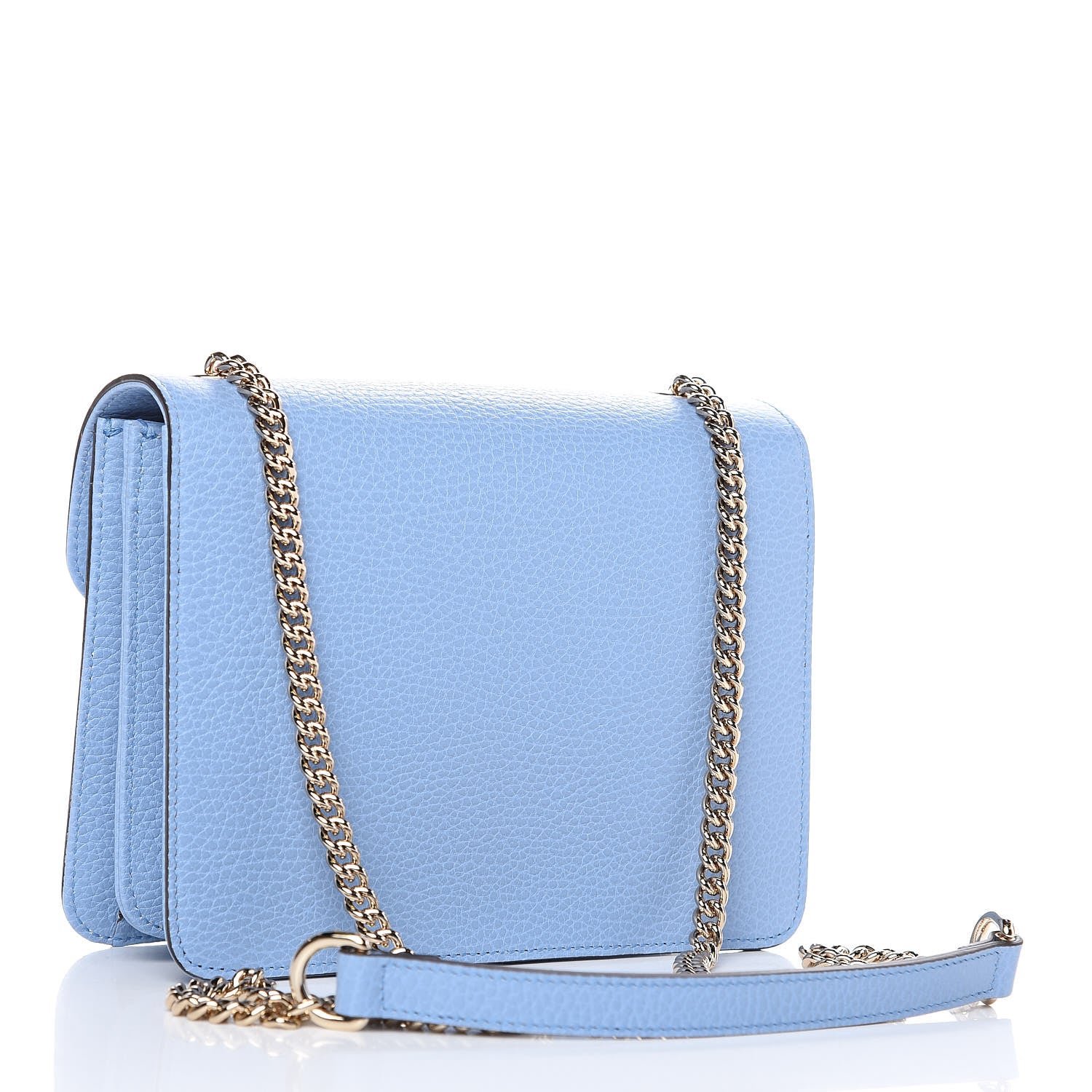 Gucci Dollar Calfskin Small Interlocking G Shoulder Bag Mineral Blue 3 of 9