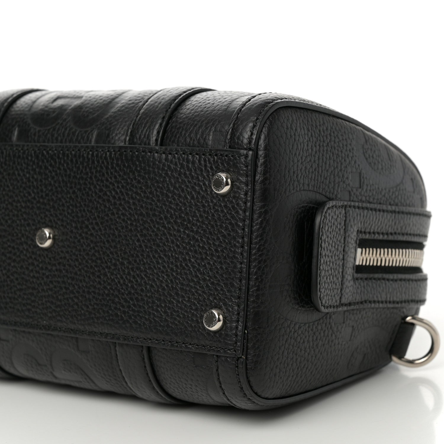Gucci Piuma Calfskin Jumbo GG Embossed Mini Duffle Bag Black 11 of 11