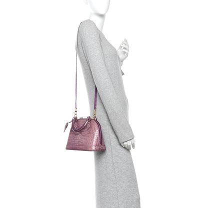 Louis Vuitton Shiny Crocodile Alma BB Purple 2 of 9