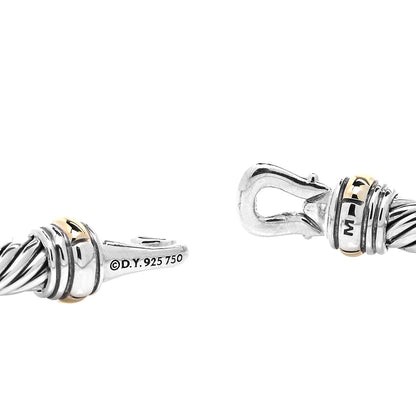 David Yurman Sterling Silver 18K Yellow Gold 4mm Cable Buckle Bracelet 5 of 5